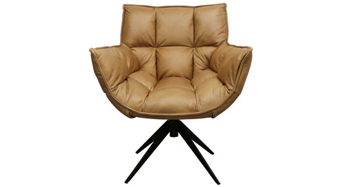 Memphis Swivel Armchair - Tan Leather